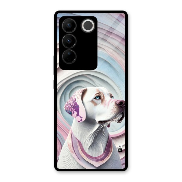 Eye Dog illustration Glass Back Case for Vivo V27 Pro