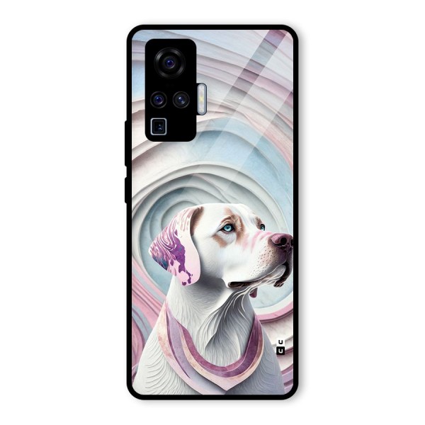 Eye Dog illustration Glass Back Case for Vivo X50 Pro