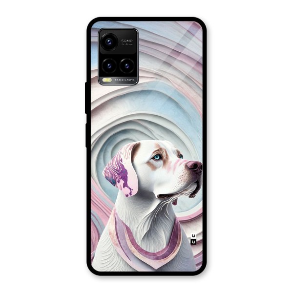 Eye Dog illustration Glass Back Case for Vivo Y33s