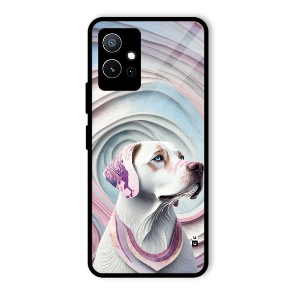 Eye Dog illustration Glass Back Case for Vivo Y75 5G