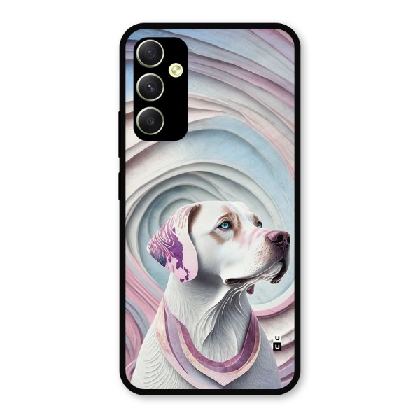 Eye Dog illustration Metal Back Case for Galaxy A34