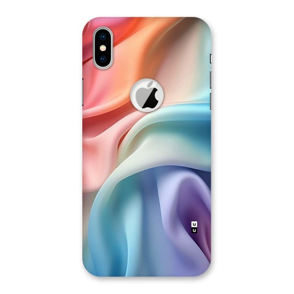 Fabric Pastel Back Case for iPhone XS Logo Cut