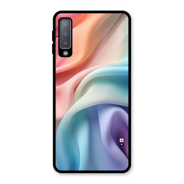 Fabric Pastel Glass Back Case for Galaxy A7 (2018)