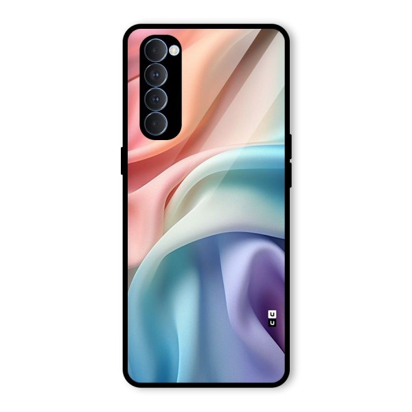 Fabric Pastel Glass Back Case for Oppo Reno4 Pro