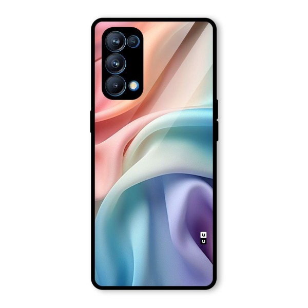 Fabric Pastel Glass Back Case for Oppo Reno5 Pro 5G