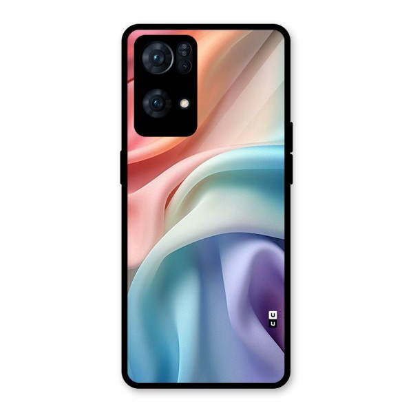 Fabric Pastel Glass Back Case for Oppo Reno7 Pro 5G