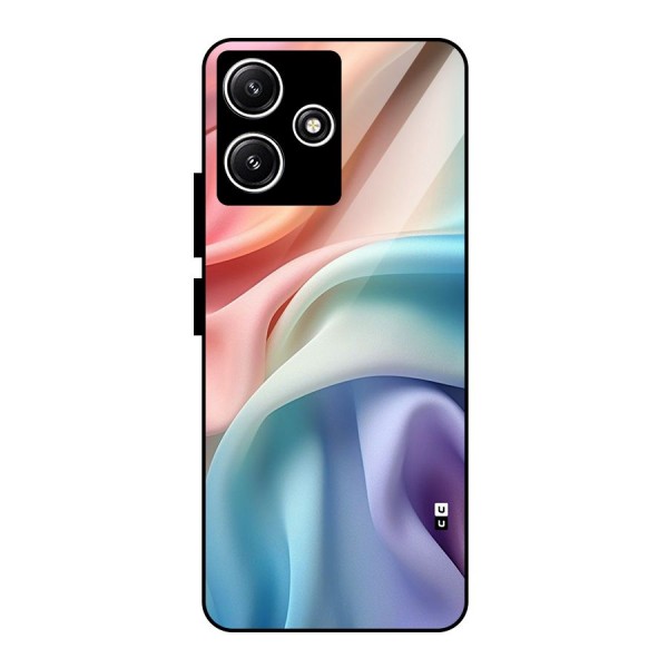 Fabric Pastel Glass Back Case for Poco M6 Pro