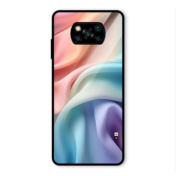 Fabric Pastel Glass Back Case for Poco X3 Pro