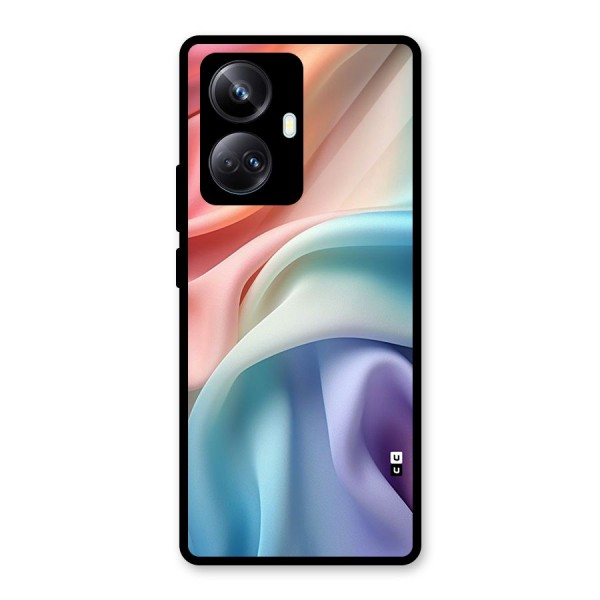 Fabric Pastel Glass Back Case for Realme 10 Pro Plus