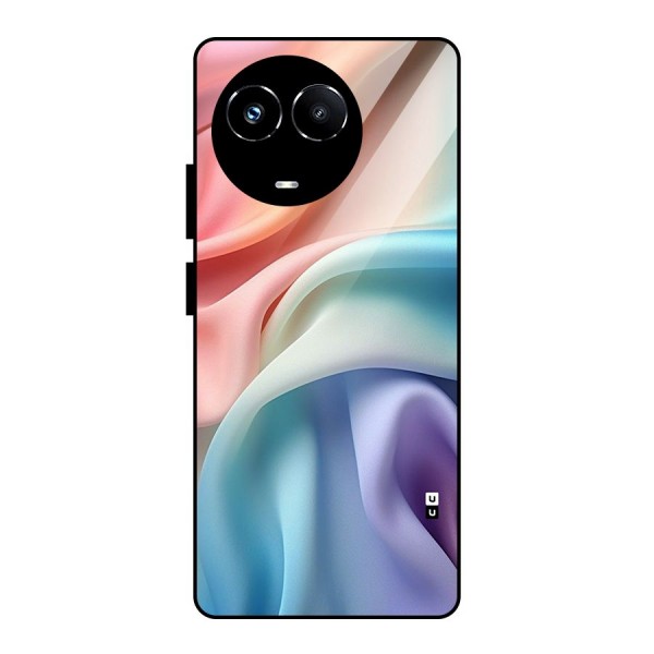 Fabric Pastel Glass Back Case for Realme 11X