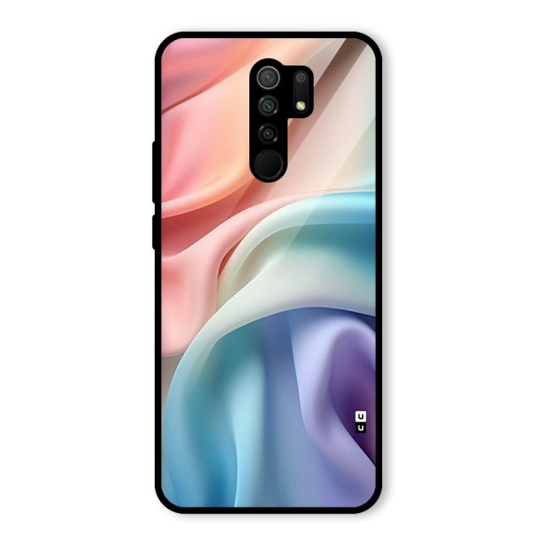 Fabric Pastel Glass Back Case for Redmi 9 Prime