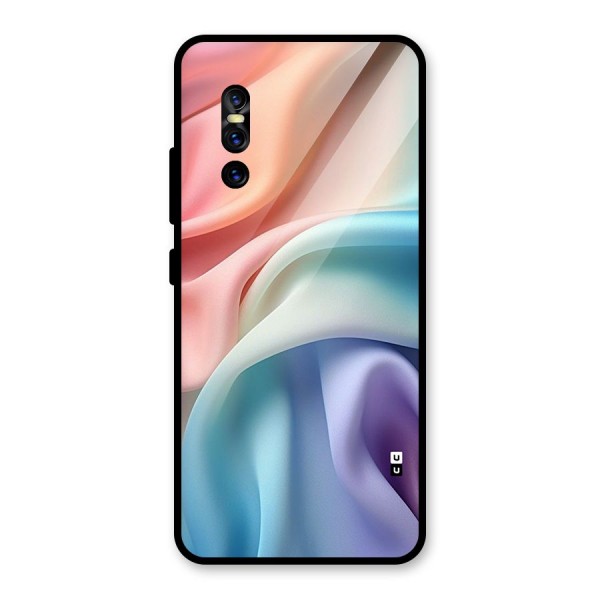 Fabric Pastel Glass Back Case for Vivo V15 Pro