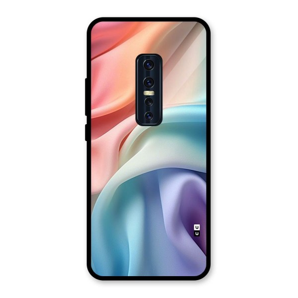 Fabric Pastel Glass Back Case for Vivo V17 Pro