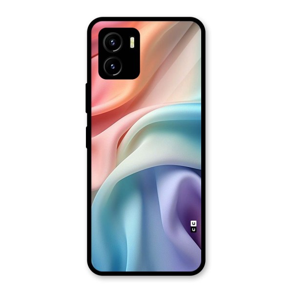 Fabric Pastel Glass Back Case for Vivo Y15s