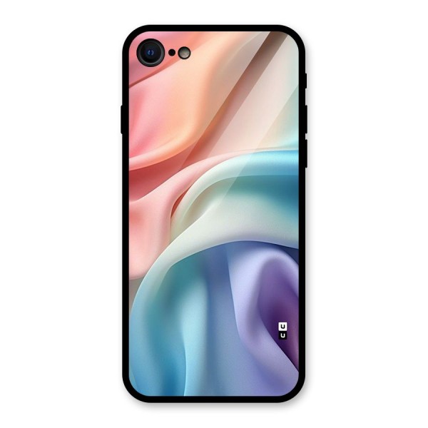 Fabric Pastel Glass Back Case for iPhone 8