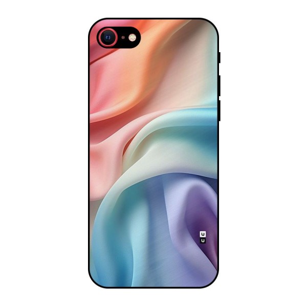 Fabric Pastel Metal Back Case for iPhone 8
