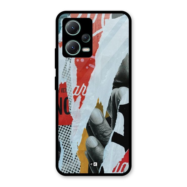 Fabulous Paper Cutout Glass Back Case for Poco X5