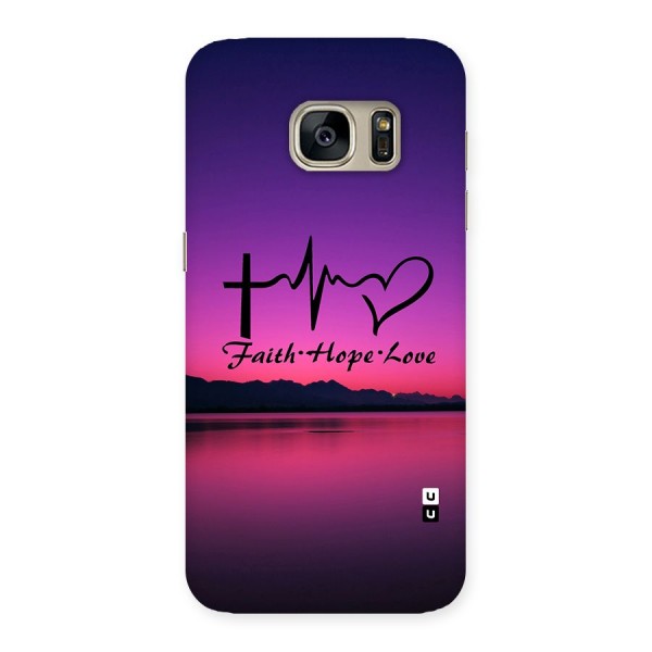 Faith Hope Love Evening Sky Back Case for Galaxy S7