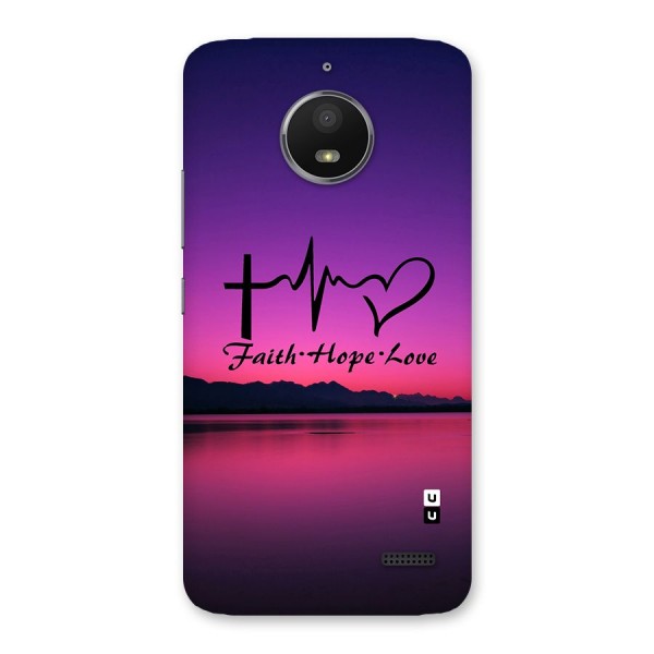 Faith Hope Love Evening Sky Back Case for Moto E4