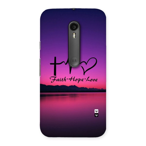 Faith Hope Love Evening Sky Back Case for Moto G3