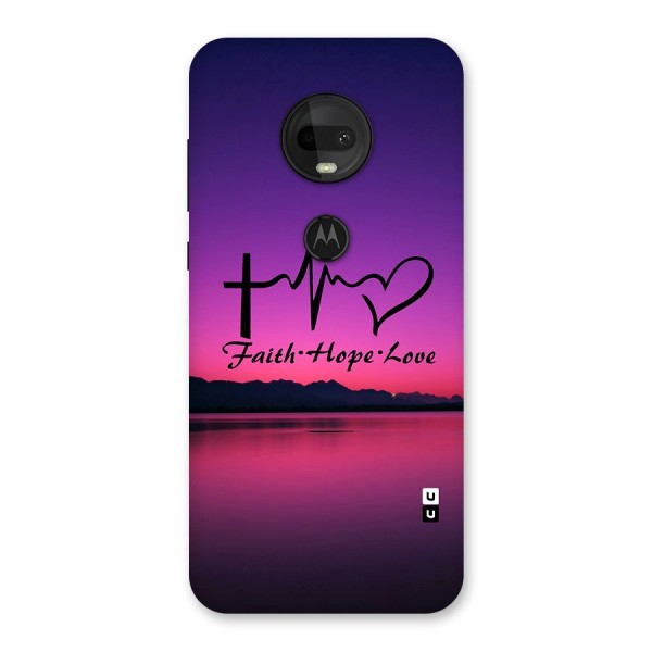 Faith Hope Love Evening Sky Back Case for Moto G7