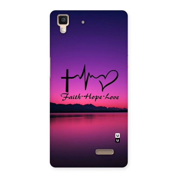 Faith Hope Love Evening Sky Back Case for Oppo R7