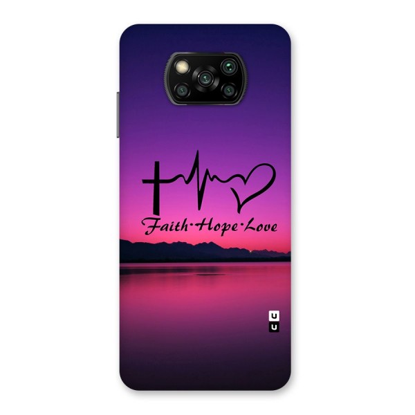 Faith Hope Love Evening Sky Back Case for Poco X3