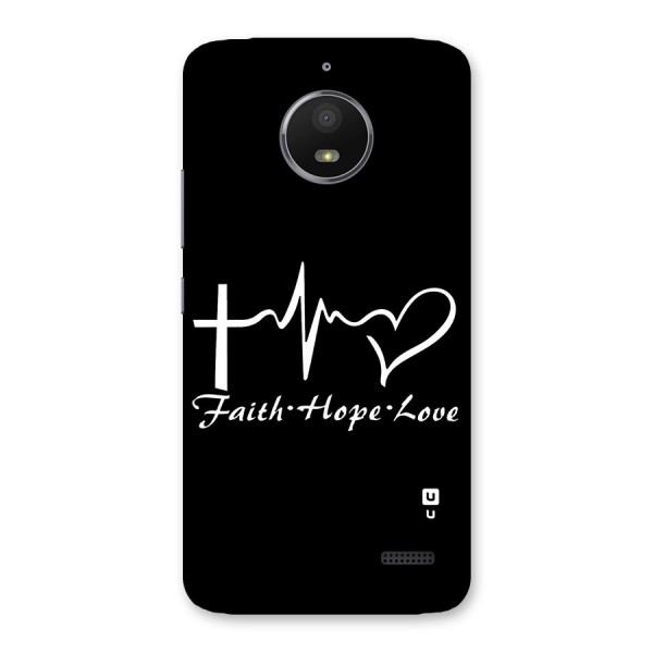 Faith Hope Love Heart Sign Back Case for Moto E4