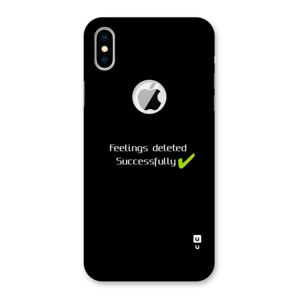 Feelings Deleted Back Case for iPhone XS Logo Cut