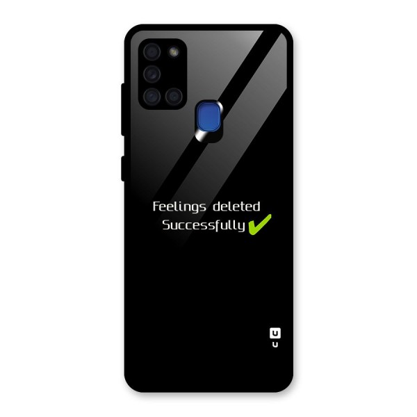 Feelings Deleted Glass Back Case for Galaxy A21s