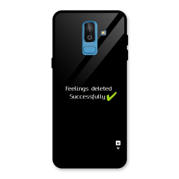 Feelings Deleted Glass Back Case for Galaxy J8