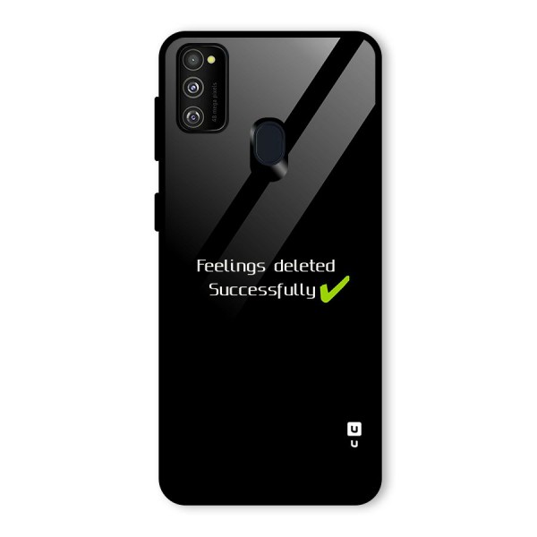 Feelings Deleted Glass Back Case for Galaxy M21