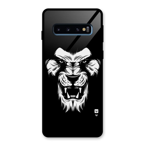 Fierce Lion Digital Art Glass Back Case for Galaxy S10