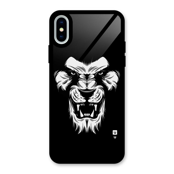 Fierce Lion Digital Art Glass Back Case for iPhone XS