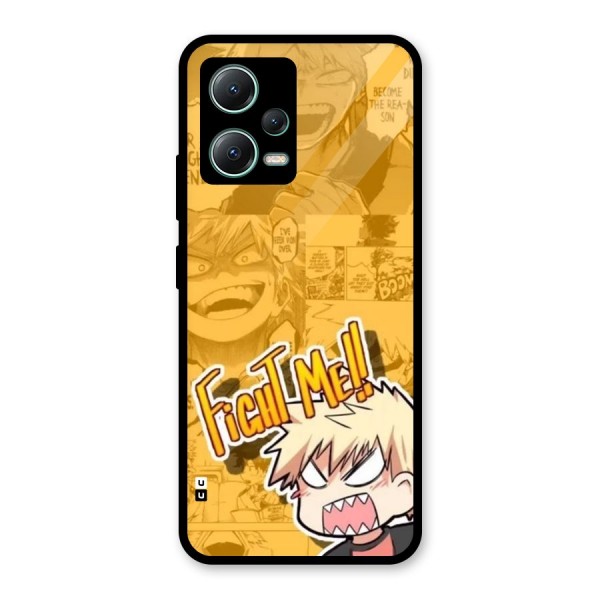 Fight Me Challenge Glass Back Case for Poco X5