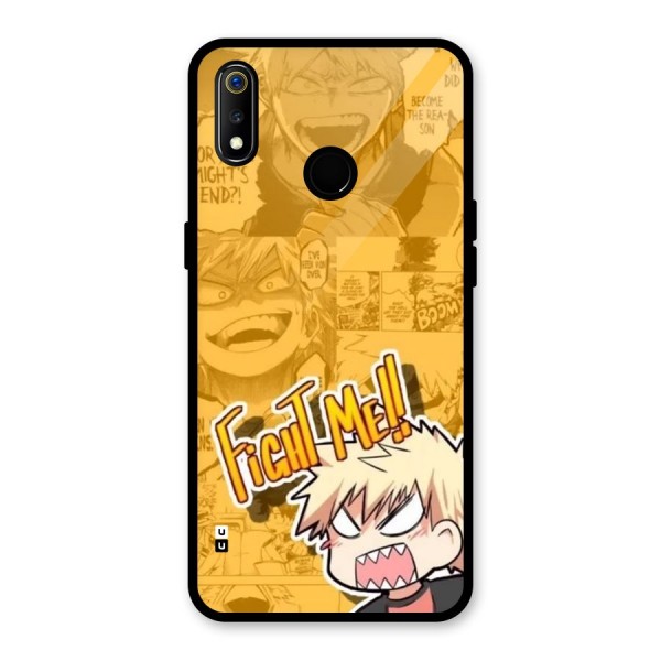 Fight Me Challenge Glass Back Case for Realme 3