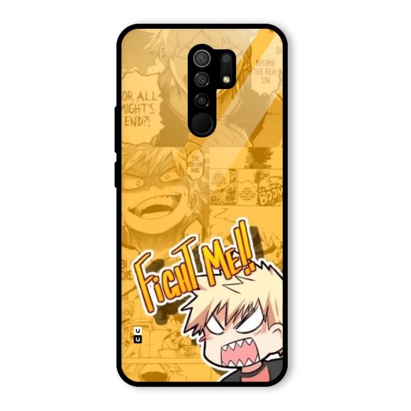 Fight Me Challenge Glass Back Case for Redmi 9 Prime