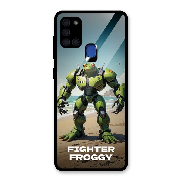 Fighter Froggy Glass Back Case for Galaxy A21s