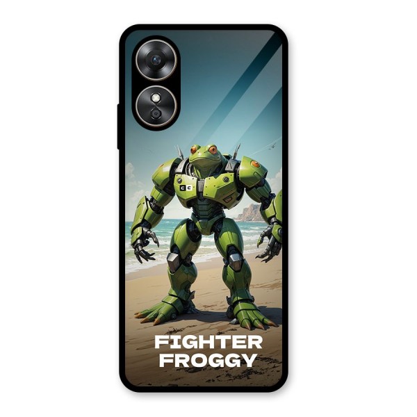 Fighter Froggy Glass Back Case for Oppo A17