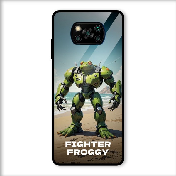 Fighter Froggy Glass Back Case for Poco X3