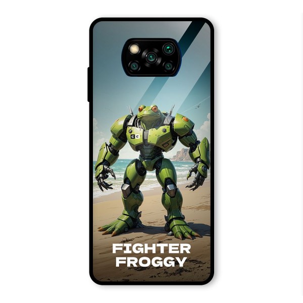 Fighter Froggy Glass Back Case for Poco X3 Pro