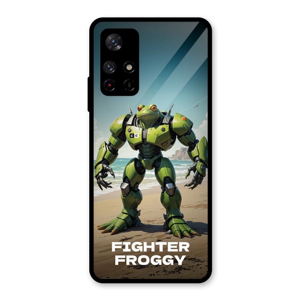 Fighter Froggy Glass Back Case for Redmi Note 11T 5G
