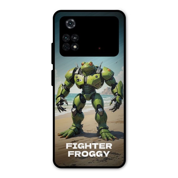 Fighter Froggy Metal Back Case for Poco M4 Pro 4G