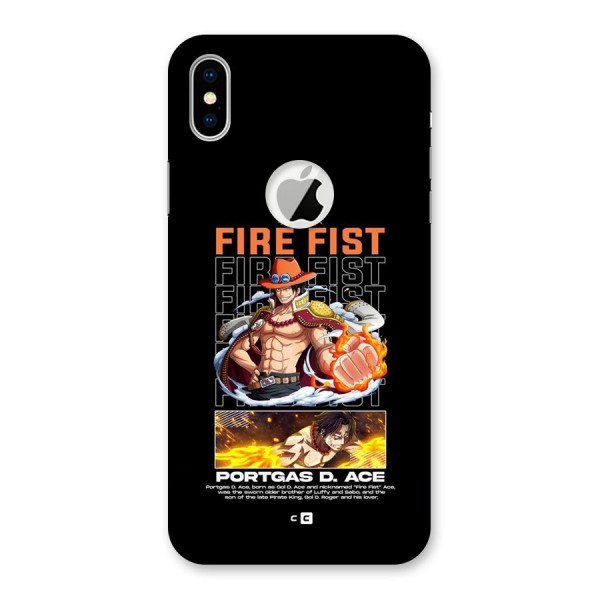 Fire Fist Ace Back Case for iPhone XS Logo Cut