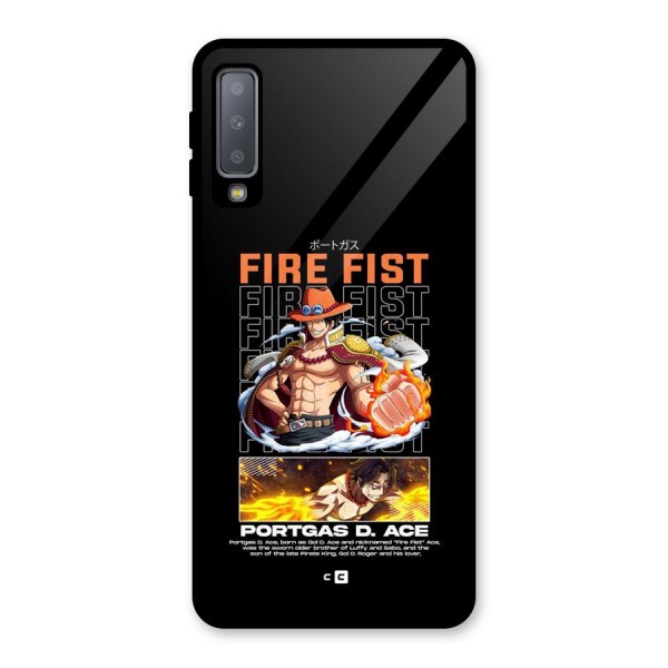 Fire Fist Ace Glass Back Case for Galaxy A7 (2018)