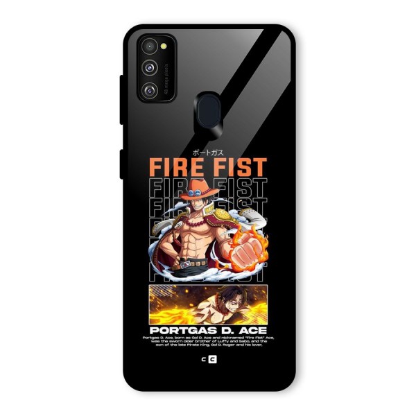 Fire Fist Ace Glass Back Case for Galaxy M30s