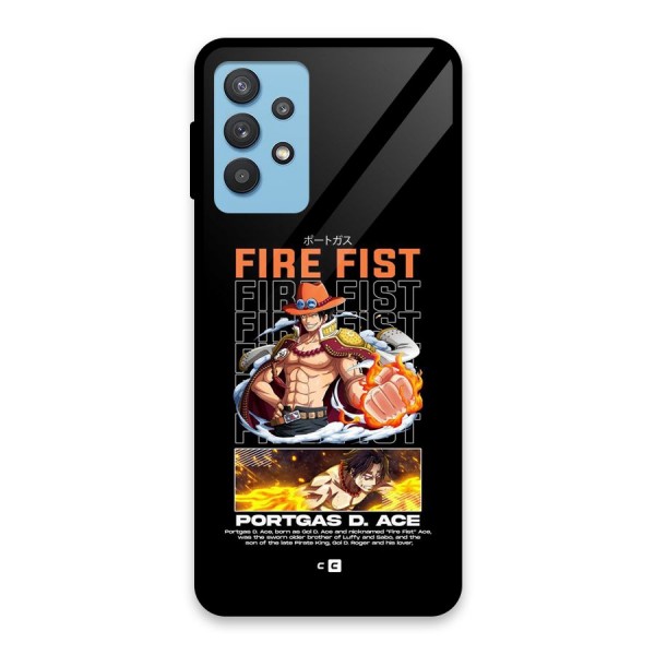 Fire Fist Ace Glass Back Case for Galaxy M32 5G