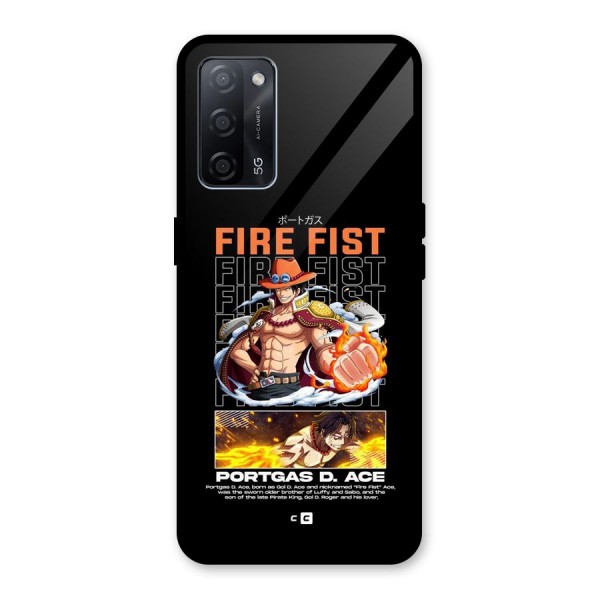 Fire Fist Ace Glass Back Case for Oppo A53s 5G