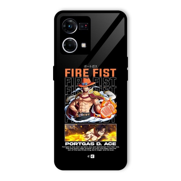 Fire Fist Ace Glass Back Case for Oppo F21 Pro 4G