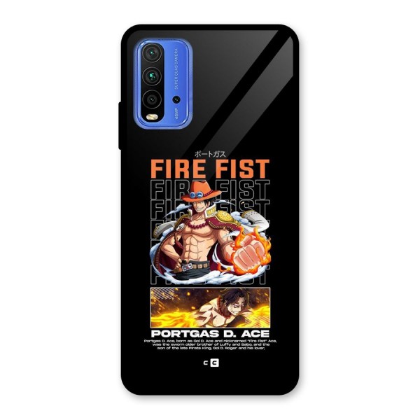 Fire Fist Ace Glass Back Case for Redmi 9 Power